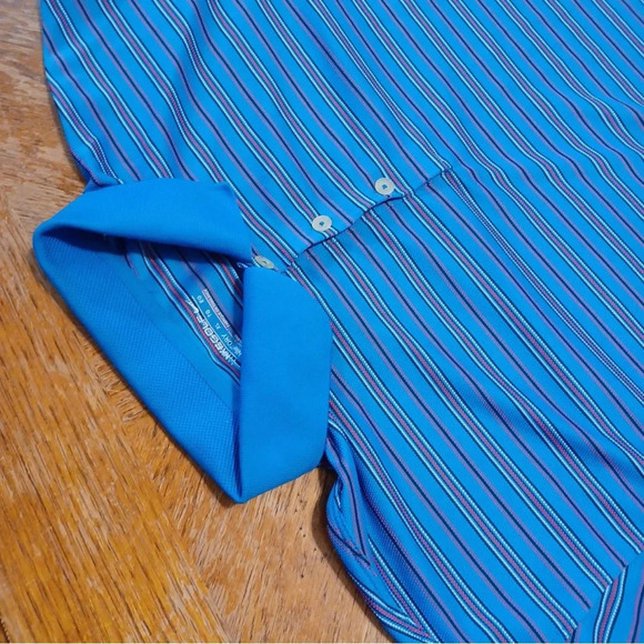 Nike Golf Men's Extra Large Blue Striped Dri-Fit Polo Shirt. - Picture 4 of 7